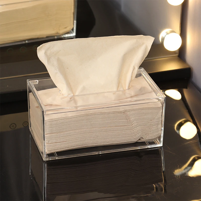 Clear Acrylic Tissue Box Napkin Holder Tissue Dispenser Box Acrylic Tissue Organizer Car Home Office Restaurant Hotel Supply