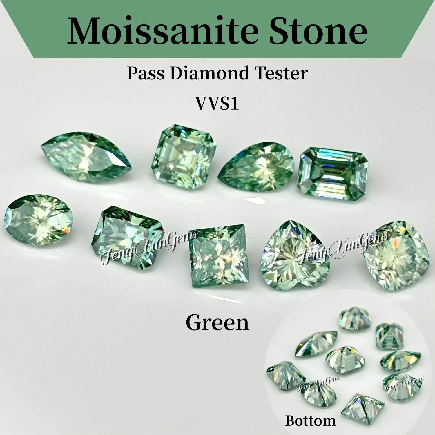 Top Belgium Cut Moissanites Loose Stone Pear/Asscher/Emerald Cut Gemstones Lab Grown Diamond Aquamarine With GRA