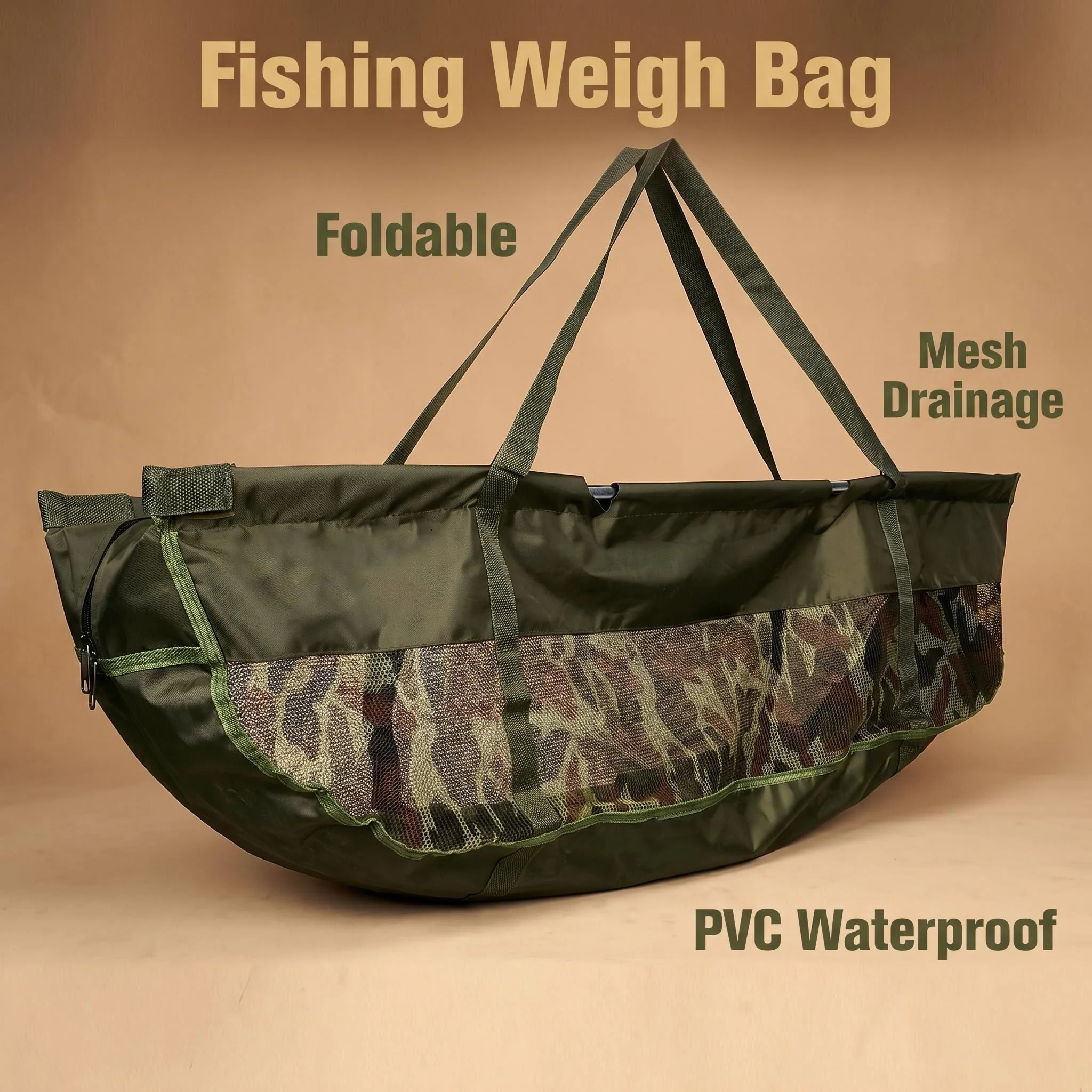 

Hirisi 1pcs PVC Fishing Bags Fish Weigh Bags Folding Mesh Weigh Sling Fish Bag for Caught Fish Weigh in Bag for Bass Fishing