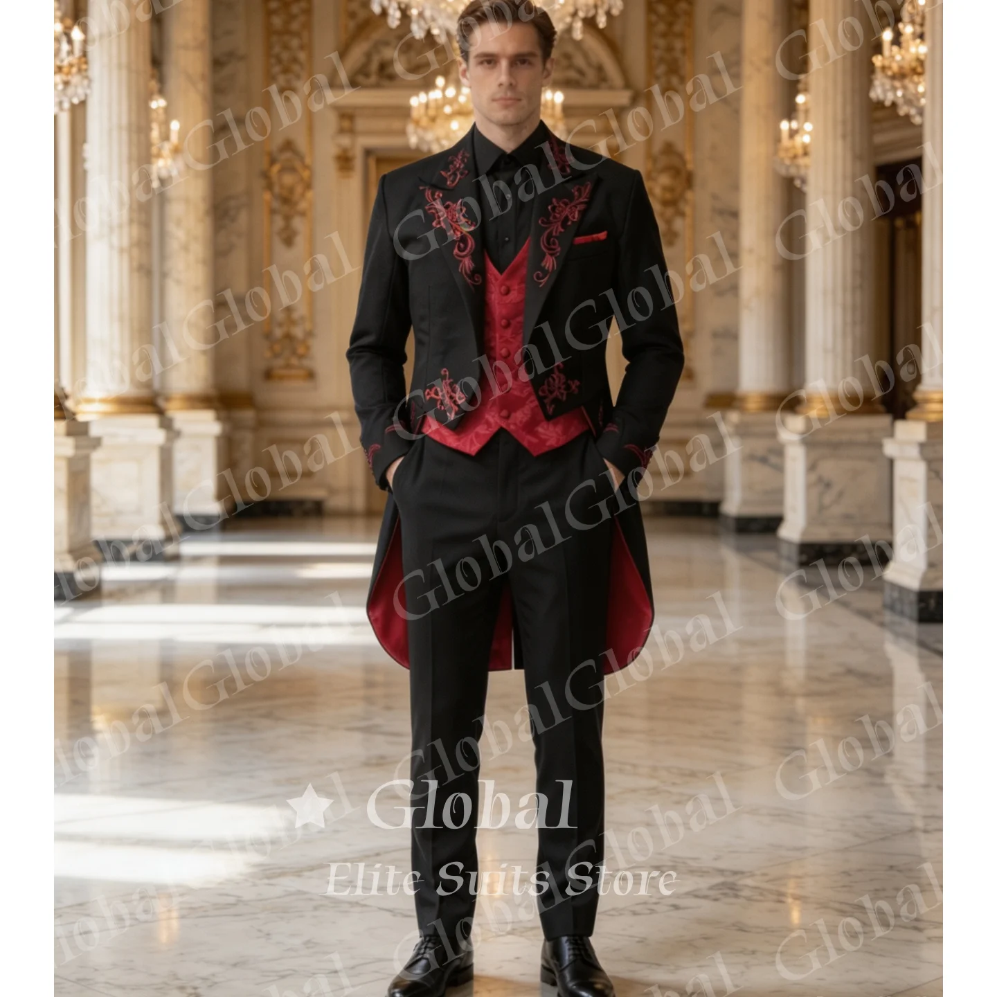 Costume 3 Pièces Homme Brodé N - Men'S Grooming Gifts avis et prix
