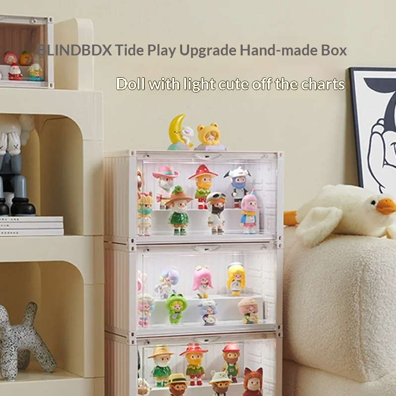 ブラインドボックスディスプレイケース透明プラスチック磁気ドア積み重ね可能大容量人形フィギュア寝室リビングルームの装飾