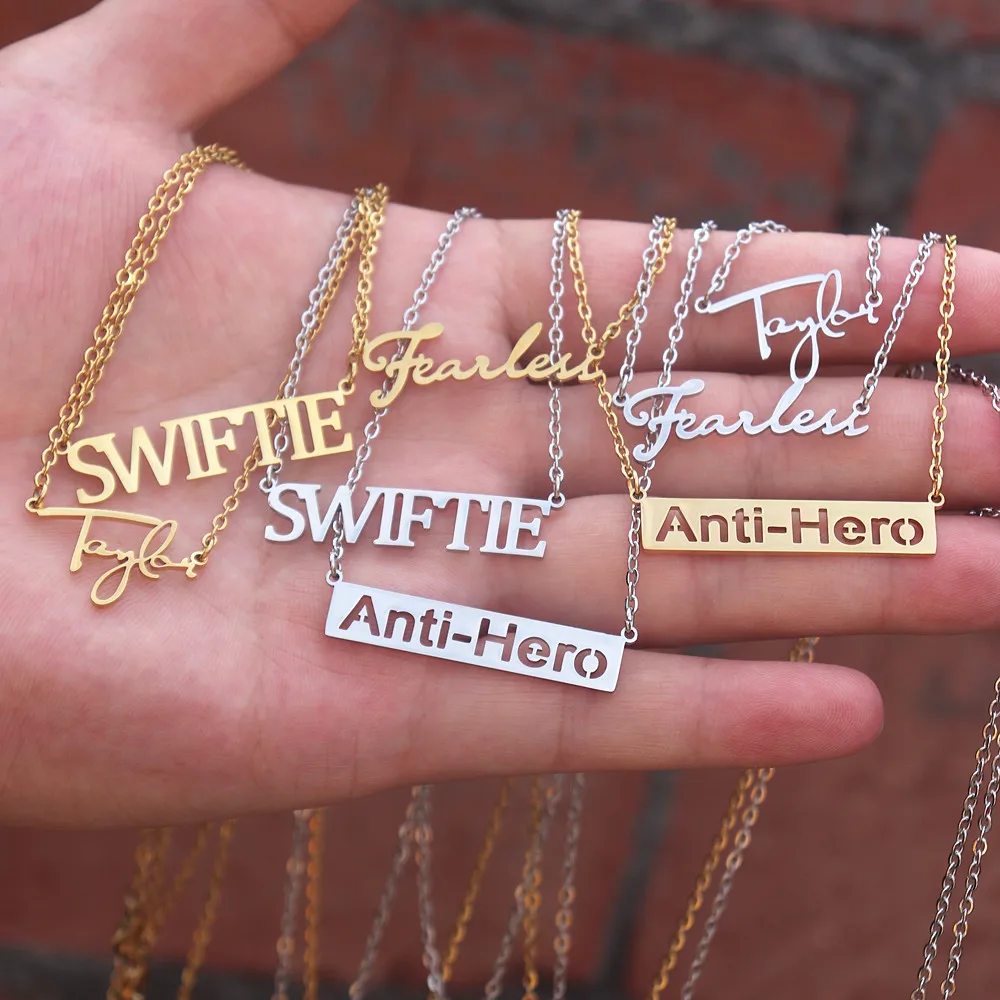 Taylor Necklace Evermore SWIFTIE Outfit Jewelry Reputation Inspired Necklaces Fearless for Folklore Music Album Lover Fans Gifts