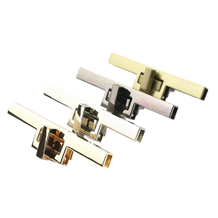

10pcs Bag Hardware Accessories gold Die-cast Twist Locks Straight Lock Square Lock Bag Handbag Lock Hardware Components