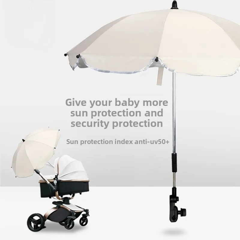 

Universal Baby Stroller Sunshade & Sunscreen Umbrella, Essential Accessory, UV Protection, Heat Insulation for Outdoor Trips