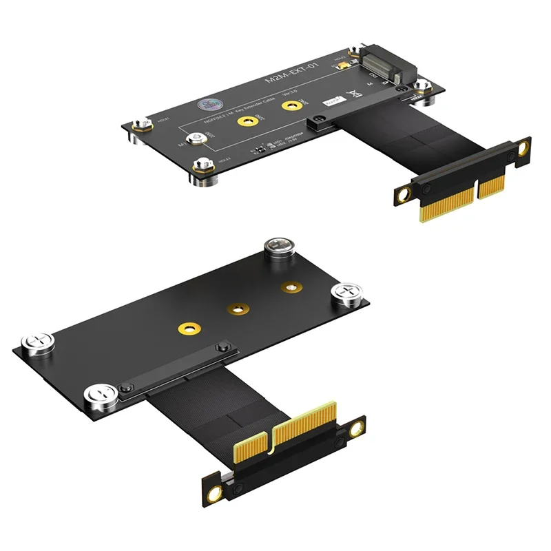 M.2 M Key to PCIE 4X Magnetic Pad Power LED + NVME to PCI Express X4 Riser Extension Cable 10CM for 2230 2242 2260 2280 NVME SSD