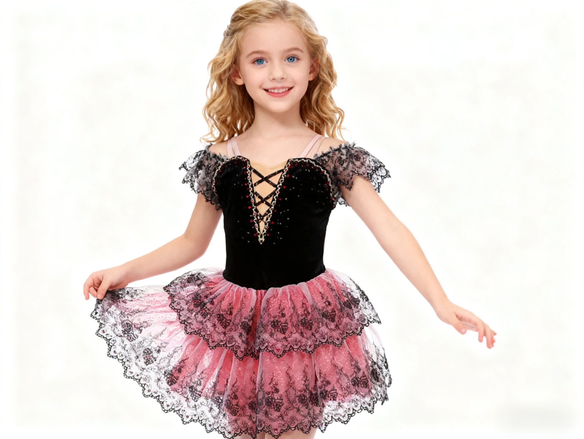 카르멘 변형 발레 드레스 어린이 전문 발레 튜튜스 소녀 공연용 검정 빨강 대회 의상 발레리나