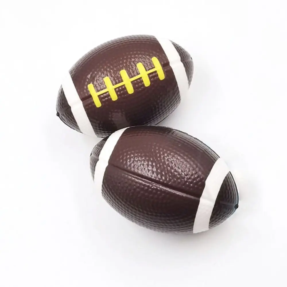 4Pcs Pressure Ball PU Soft American Rugby Slow Rebound Mini Fidget Toys Brown Soft Squeeze Game Ball Training Ball