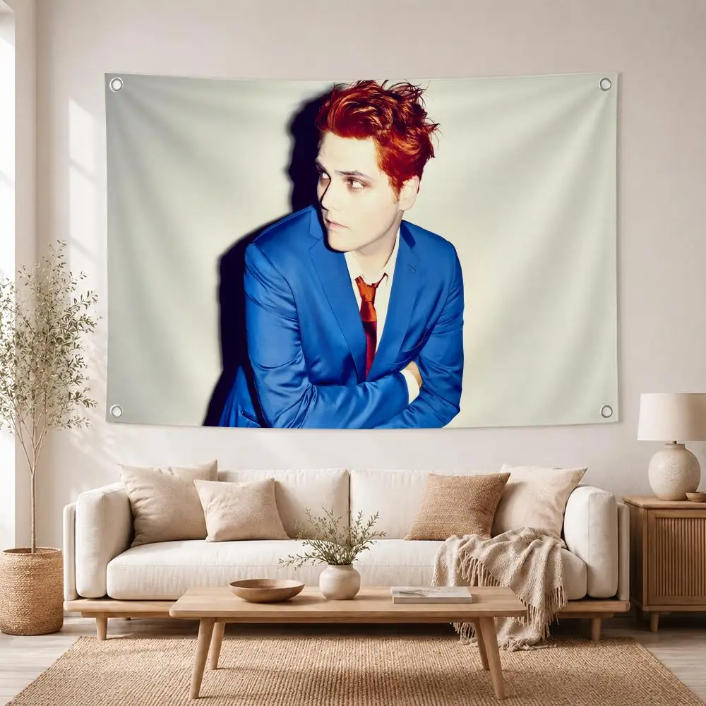 Singer Gerard Way Flags Home Yard & Garden Decor Banner - Indoor Outdoor Wall Hanging Flag