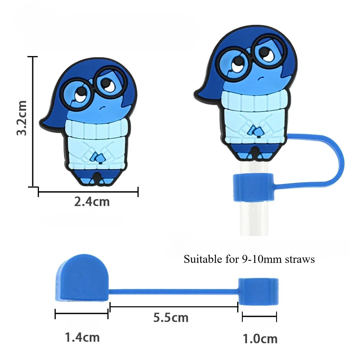 Disney Inside Out 2 Straw Cover Cap Cartoon Drink 10MM Straw Plug Reusable Dustproof Splash Proof Drinking Cup Straw Cap Gift