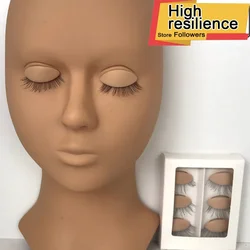 Training Mannequin Head For Eyelash Extension Silicone Head Mannequin With Removable Eyes Learner Eyelid Kit Practice Head Model