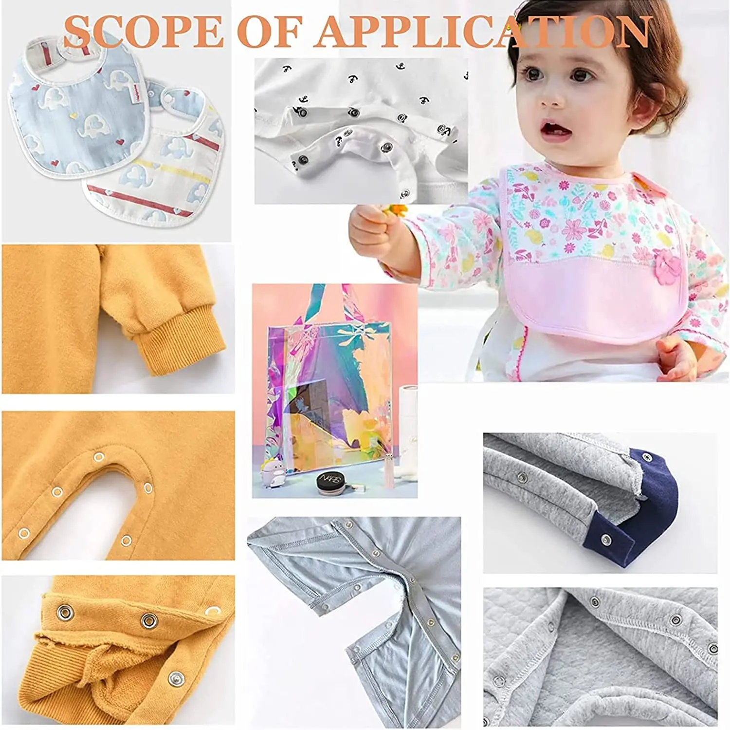 50Sets Plier Tool Metal Snap Button Sewing Button Thickened Snap Fastener Kit DIY Craft for Installing Sewing Bag Clothes