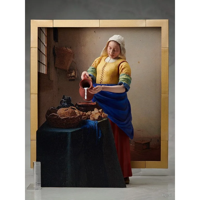 Max Factory Echte FREEing Echte Figma-serie SP-165 Desk Art Gallery - Vermeer's Works - The Maid Pouring Milk Model Toy