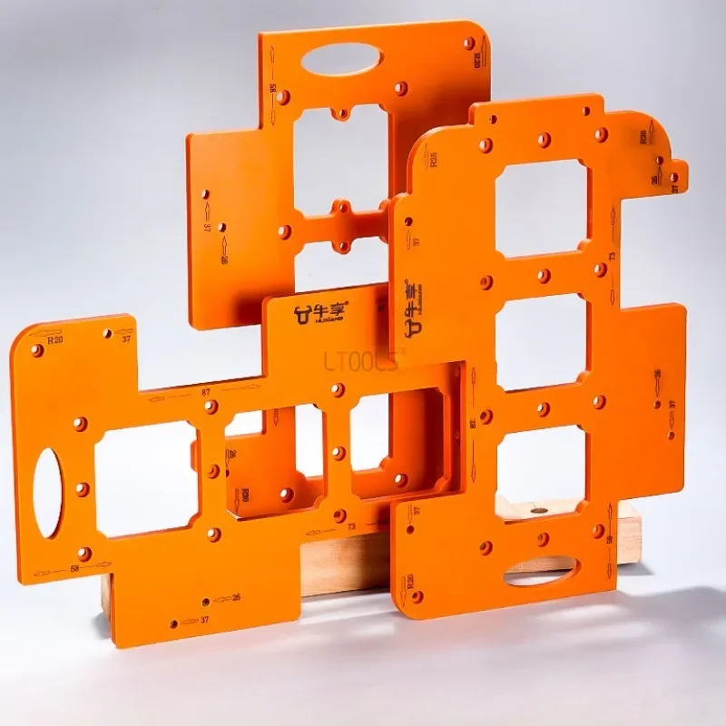 

Invisible Embedded Handle Slotting Arc Trimming Template Switching Socket Drilling Mold 3-in-1 R-angle Template for Cabinet Door