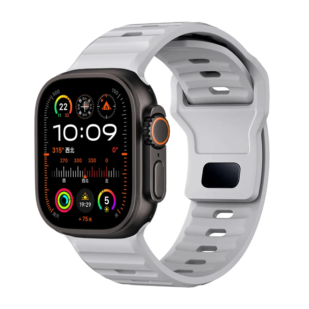 Silikonarmband für Apple Watch 44mm 49mm 40mm 45mm 42mm 46mm Armband iWatch Serie 12 11 9 8 7 6 SE 10 Ultra 3 4 2