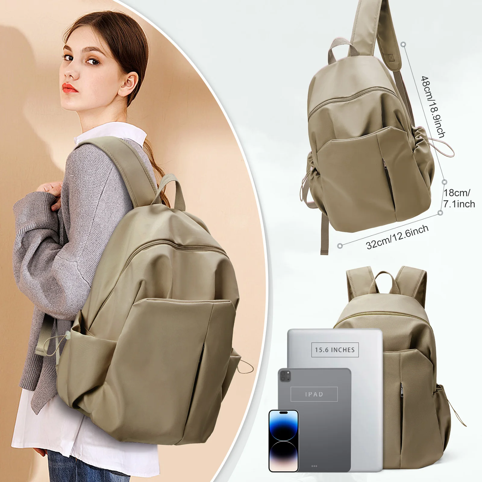 Large Capacity Back-to-School Women's Laptop Backpack Teens Girls School Backpack, Multi-Pocket Casual Women College Backpack