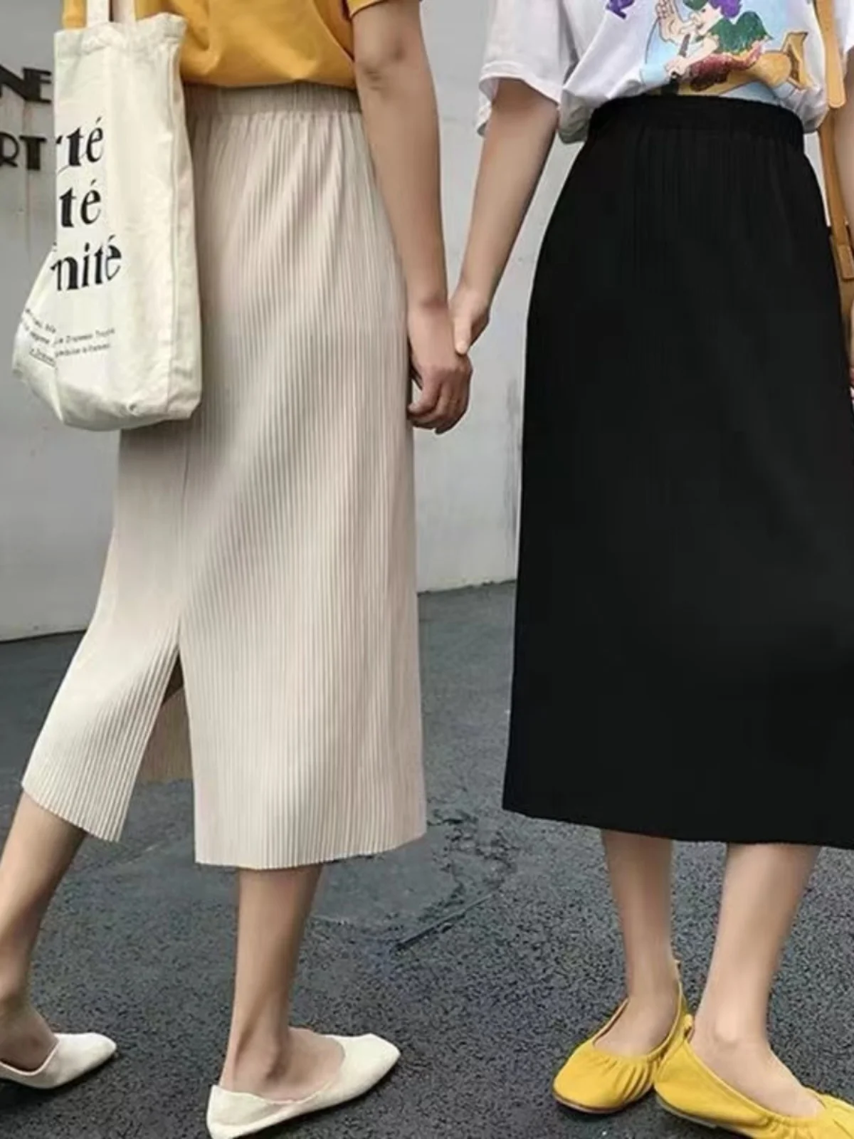 

High Waist Midi Skirt for plus Size Women Summer Slimming Meat Covering Korean Sle Loose Fit Tee Acetate Fiber Skirt