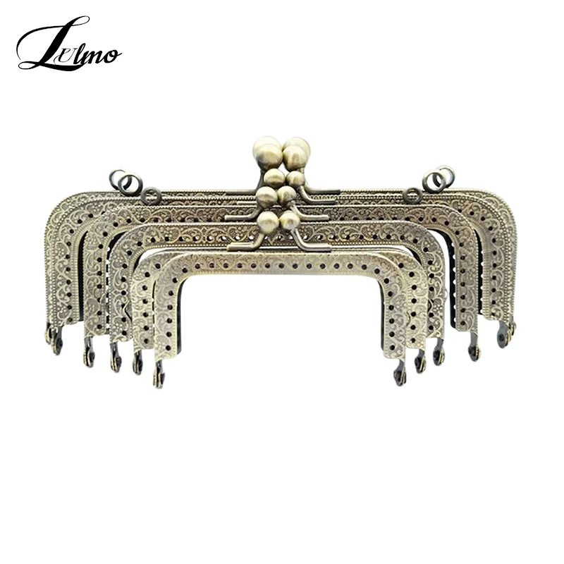 1PCS Bronze DIY Purse Handbag Handle Coins Bags Metal Kiss Clasp Lock Frame New Fashion Handle 8.5/10.5/12.5/15/16/18/20cm