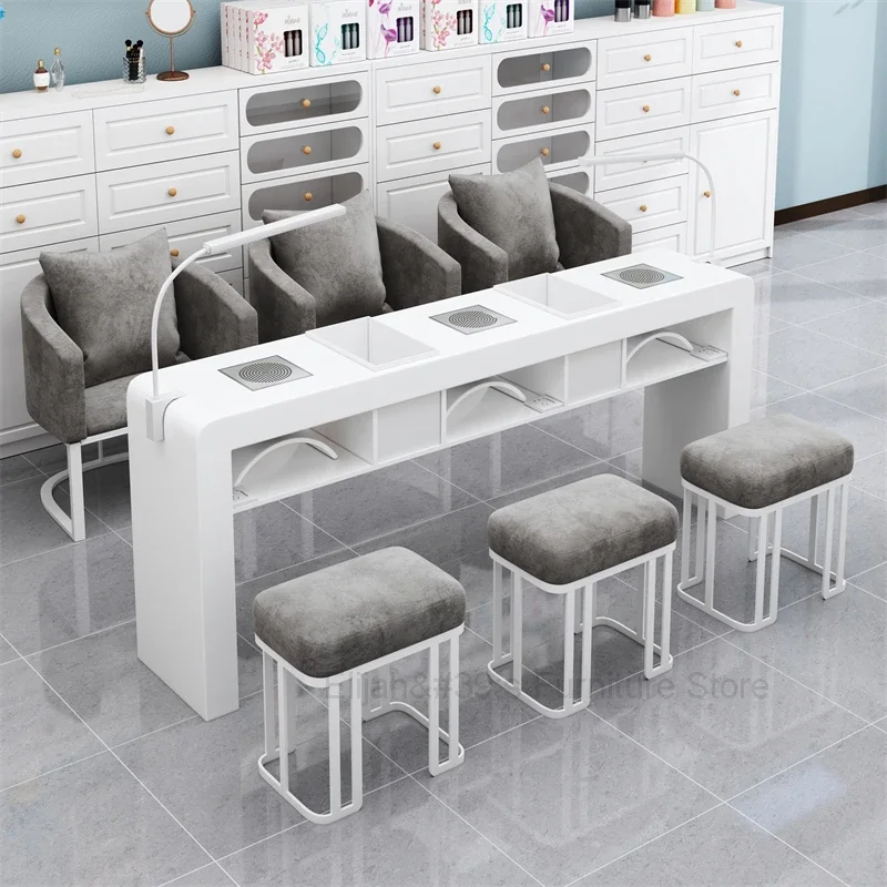 

Salon Nail Station Table Modern Professional Receptionist Beauty Desk Exquisite Supplies Tavolo Unghie Salon Furniture CY50NT