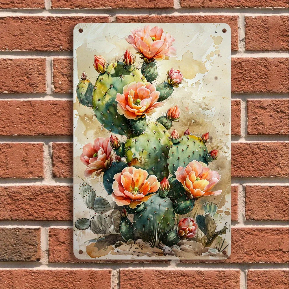 

SignPlant Cactus Flower Vintage Plaque Decor, Wall Art Decor, Aluminum Metal Tin Sign, Indoor/Outdoor Decor(8x12Inch/20*30cm)