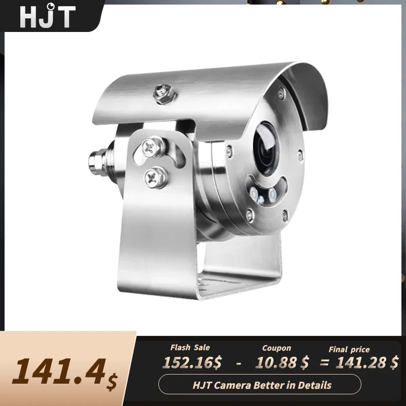 HJT Fisheye Explosion Proof IP Camera 5MP 4K POE Security Camera 304 Stainless Steel 1.7 Wide Angle Security Camera