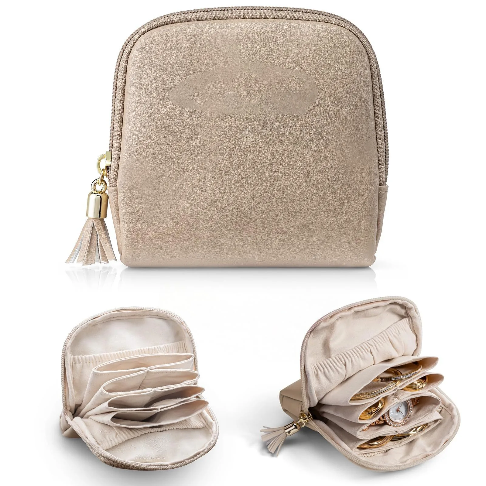 

Portable jewelry storage bag Waterproof and wear-resistant Velvet multi-layer storage Multifunctional mini storage bag Travel