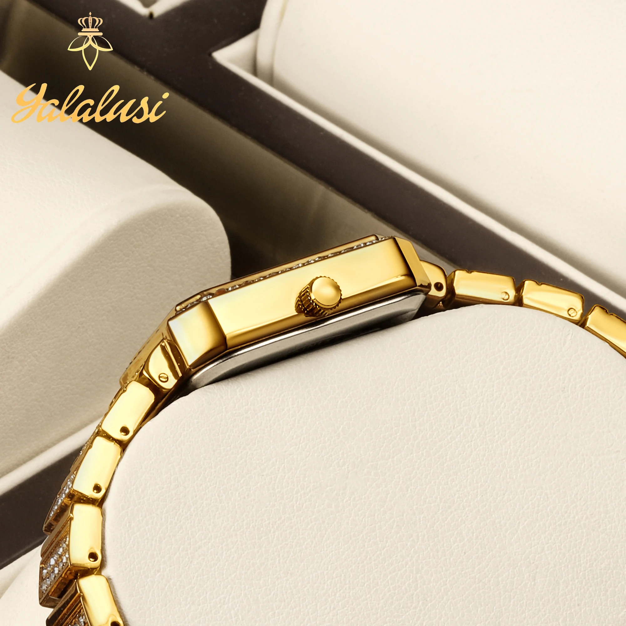 YaLaLuSi Women's Fashion Waterproof Quartz Diamond-Set Luxury Bracelet Watch Gift Reloj Mujer Watch For Ladies Watch For Girls