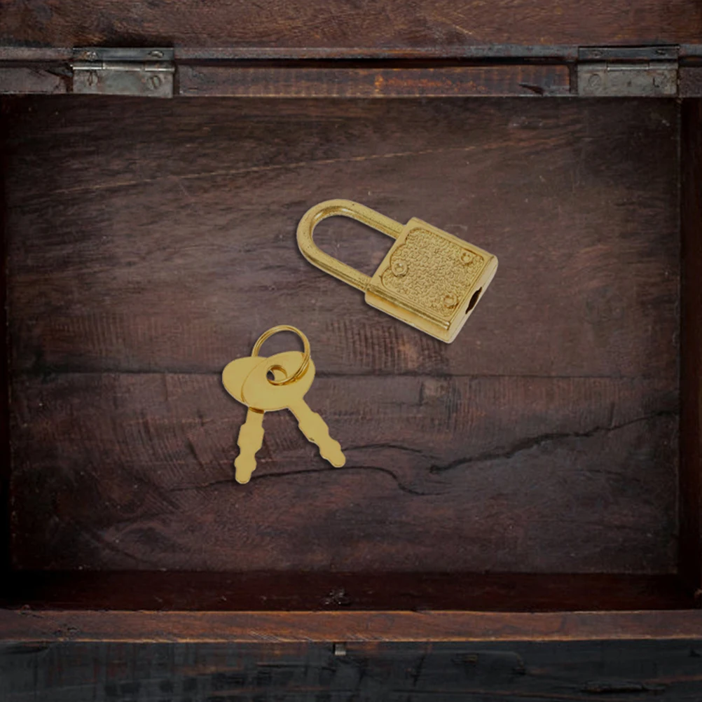 

3 Set Treasure Box Game Props Decorative Padlock Latch Buckle Fingerprint Small Container Plastic Hasp Hinge Travel