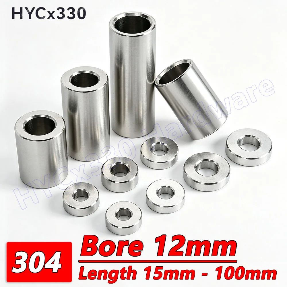 M12 Stainless Steel 304 Hollow Standoff Spacer, Unthreaded Isolation Column Bushing – DIY Compatible, Multiple Lengths 15–100mm