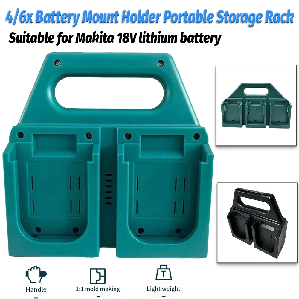 

4/6-Slot Battery Holder for Makita 18V & 14.4V Portable 3D Printing Battery Tool Holder Base Strong Drop-resistant