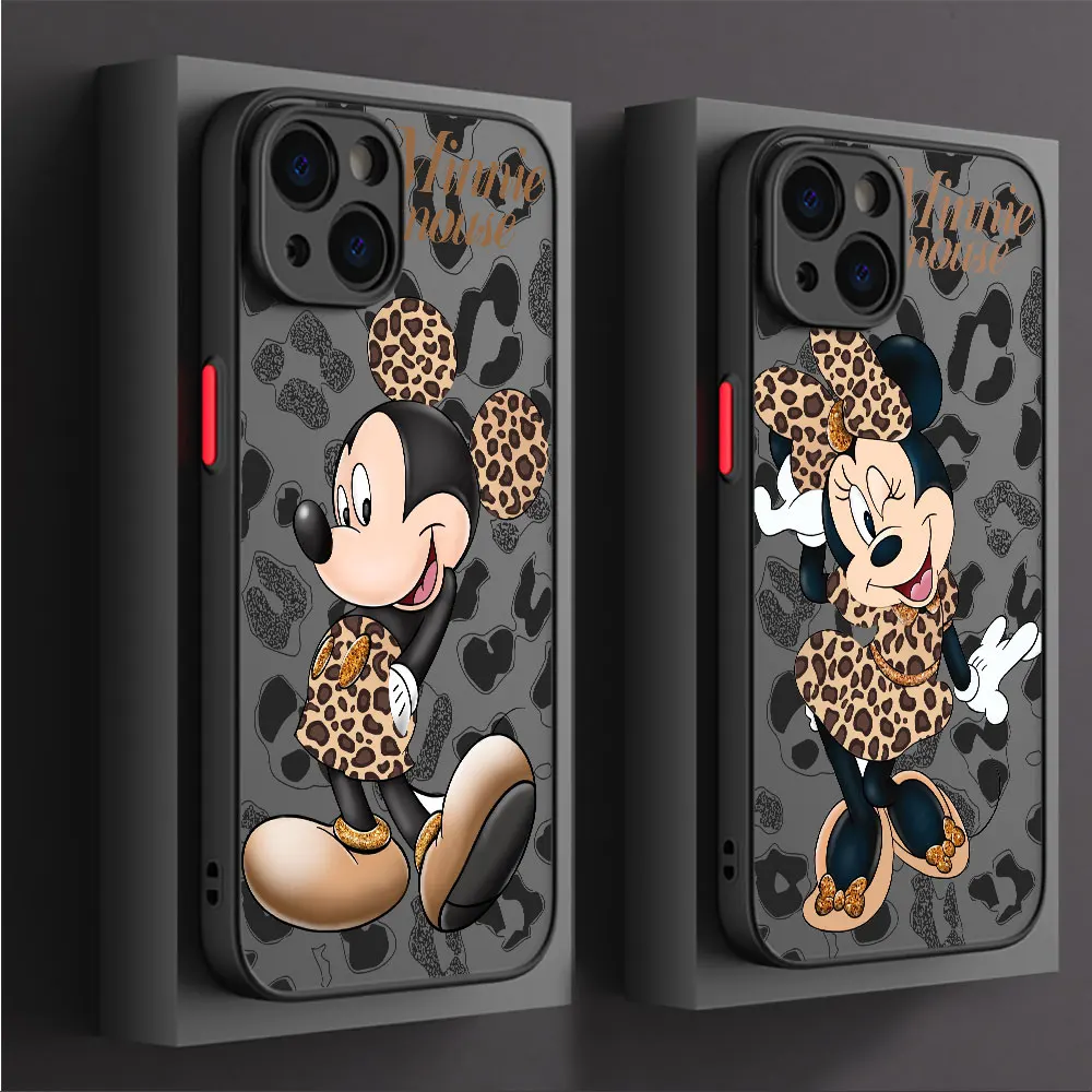 Phone Case for iPhone 8 Plus 15 Pro Max XR X 13 Mini 14 Plus XS Max 12 7 11 Pro Disney Minnie Mouse Shockproof Matte Cover