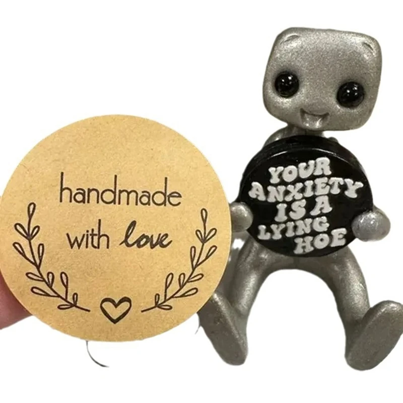 Your Anxiety Is A Lying Hoe Robot Cute Tiny Figure Mental Health Resin Desk Home Desk Buddy Children's Toy Gifts [Laa259]