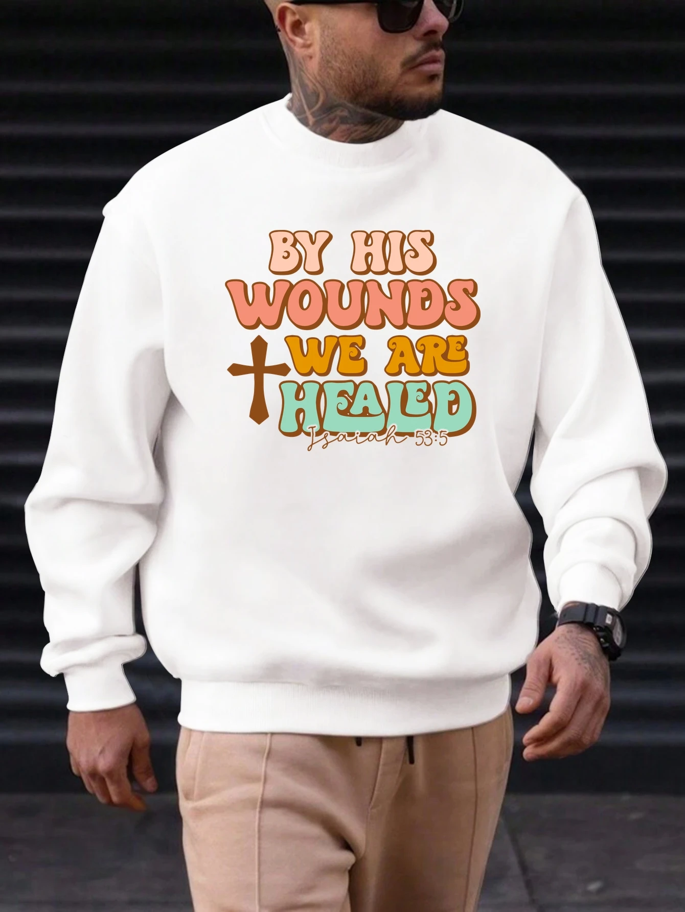 

2025 New Sweatshirt For Men's English Elements Pattern Printing Cotton Round Neck Fashion Casual High Quality Daily Top Clothing