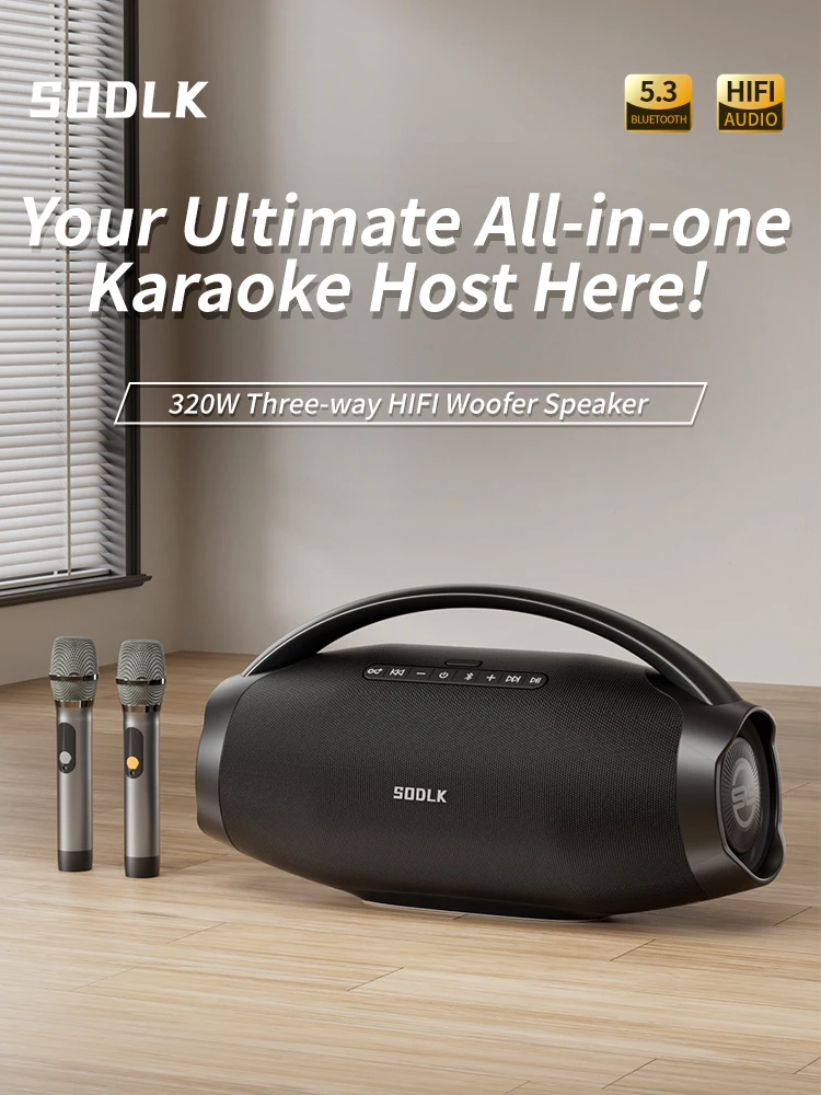 2025 SODLK S1619 قالب خاص للحفلات سوبر باس بلوتوث مكبر صوت خارجي مضخم صوت مكبرات صوت كاريوكي مع ميكروفون لاسلكي #5