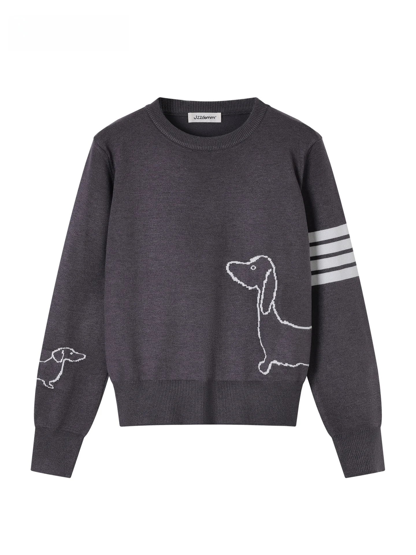 

JZZDEMM Knitted Slim Fit round Ne Pullover Sweater Women's Faionable Cartoon Dog Pattern Soft Long Sve Winter Top
