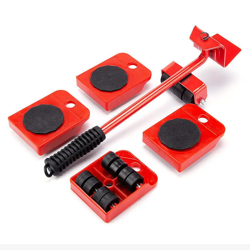 

360 Degree Furniture Mover Tools Set 4 Wheeled Mover Roller With Wheel Bar Moving Device Tool