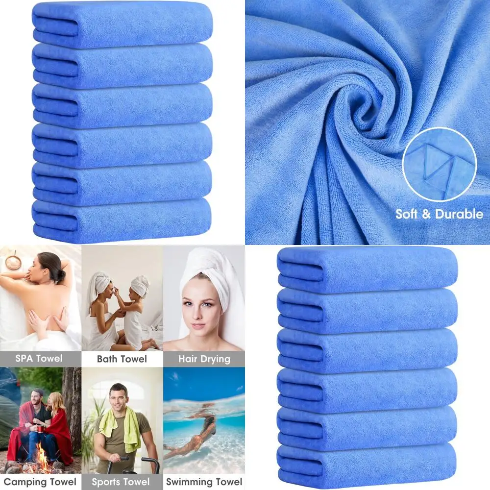 

Набор из 6 очень больших банных полотенец 30x60 - мягкие, впитывающие, быстросохнущие, устойчивые к запаху, не оставляющие ворсинок, устойчивые к усадке, идеально подходят для волос