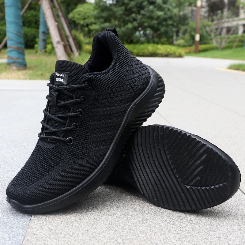 

Outdoor Sports Suitable Lightweight Breathable Non-Slip Ideal for Leisure Walking Men's Solid Lace-Up Casual Shoes Lightweight