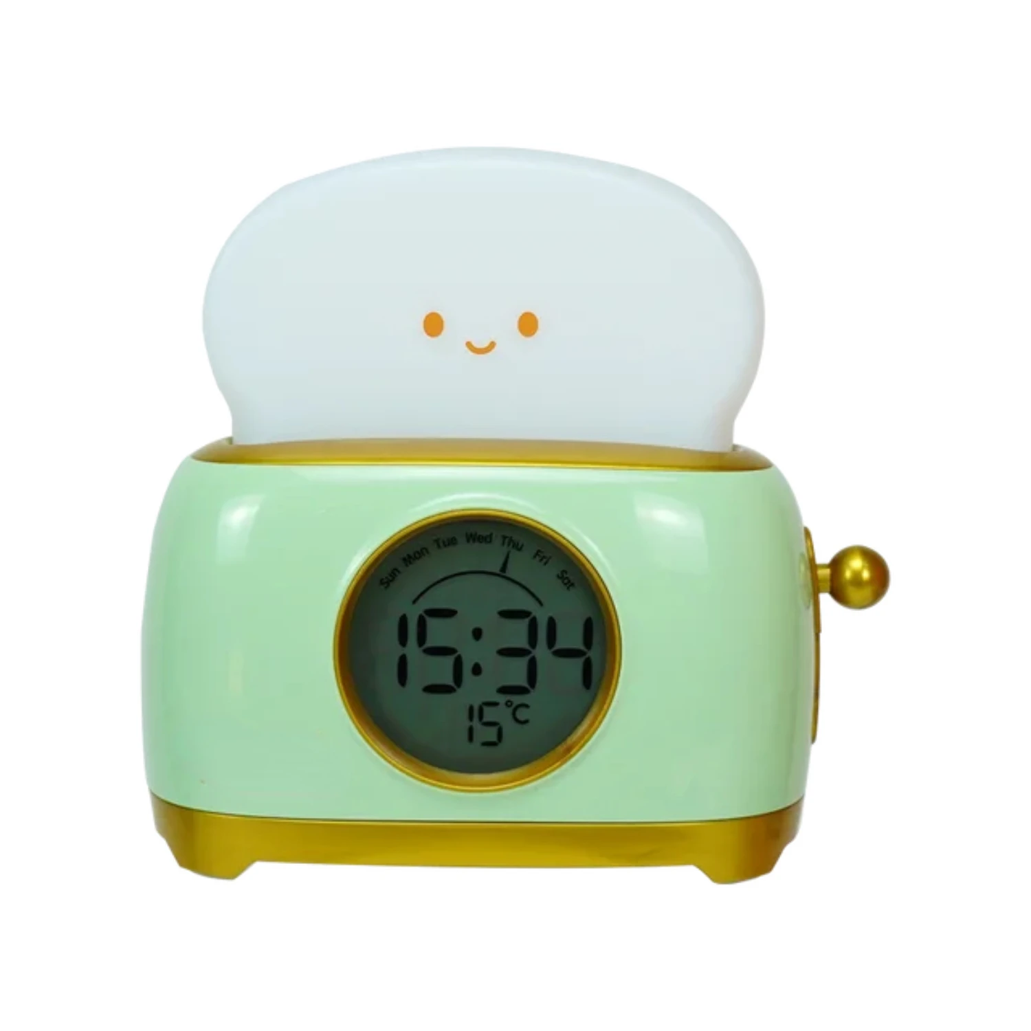 Toaster Night Light Alarm Clock Children Alarm Clock Bedside Luminous Clock Charging Bedroom Night Lamp Decoration Children Gift