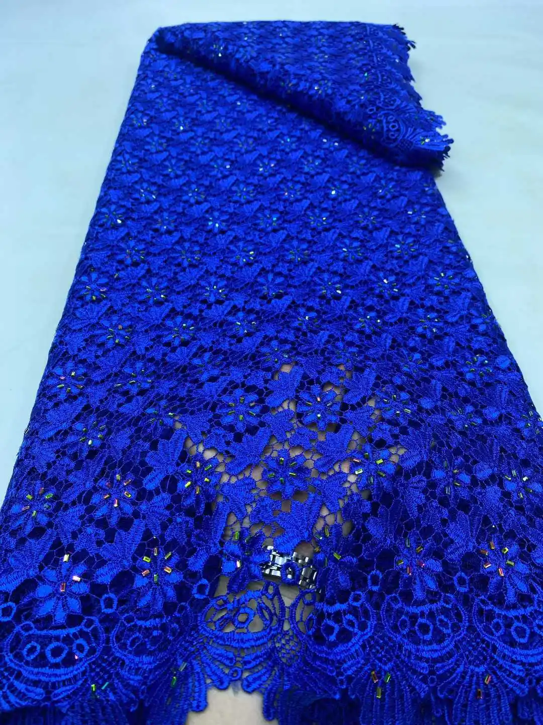 Nigerian Milk Silk Lace Fabric African Beads Cord Lace Fabric 2025 High Quality Water Soluble Lace Material For Wedding Sewing