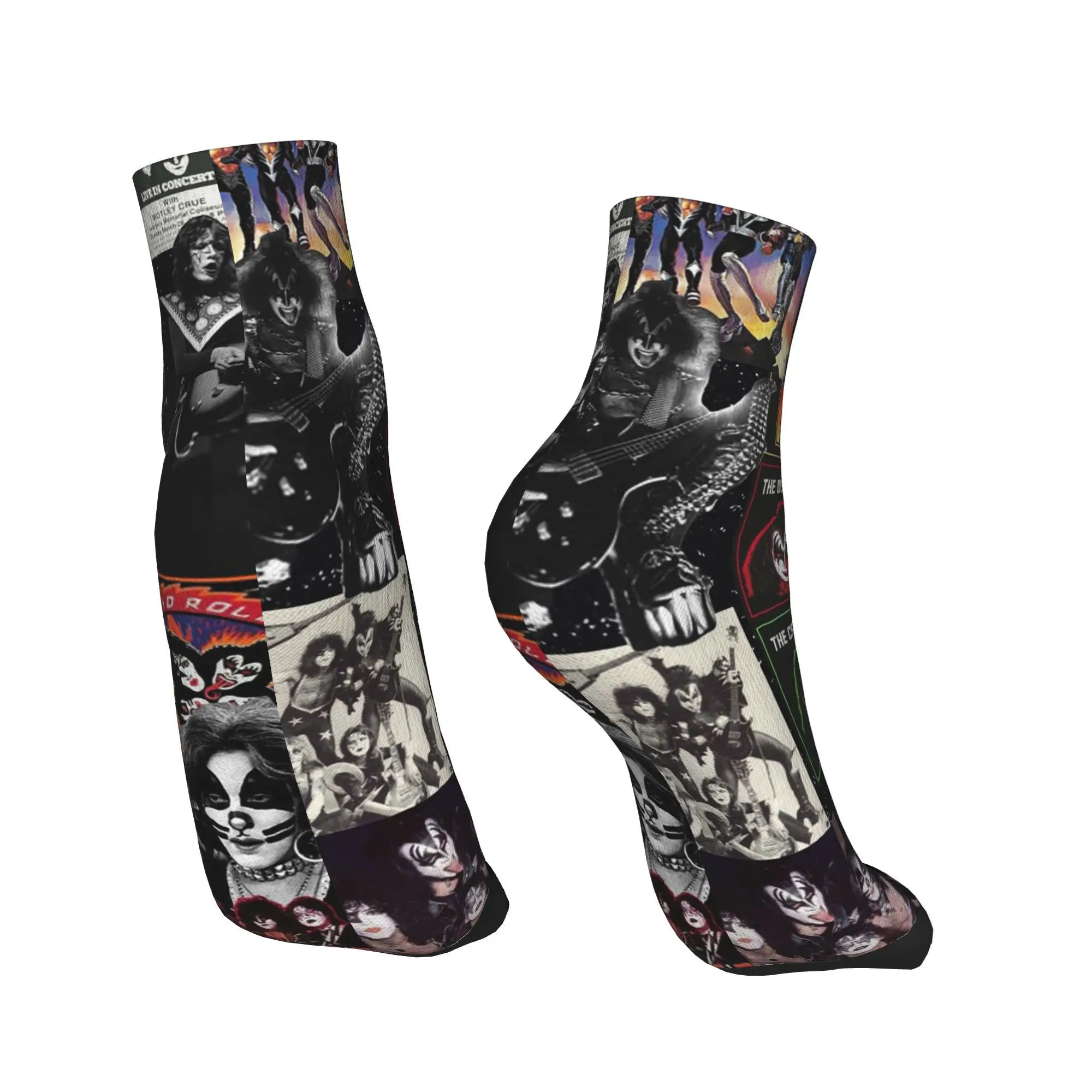Calcetines Kiss de banda de música Rock de Heavy Metal para todas las estaciones, calcetines Harajuku absorbentes del sudor, medias divertidas para hombres y mujeres, Navidad