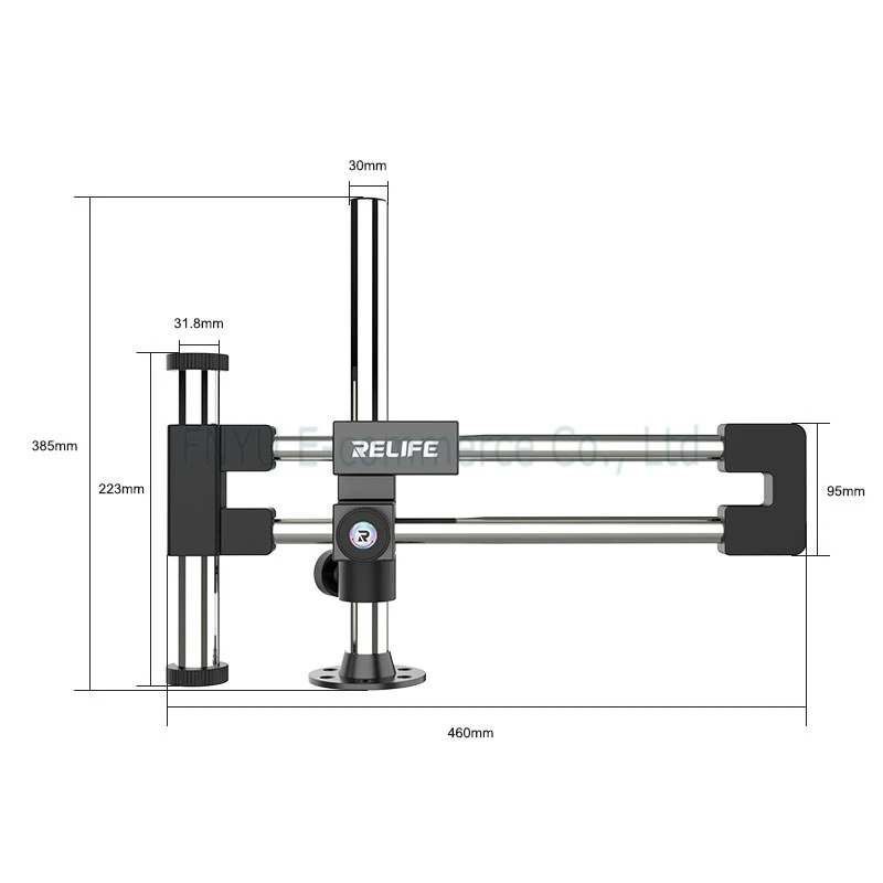 Supporto per microscopio RELIFE MS2 Pro 360 ° Regolazioni della rotazione Supporto a doppia asta a doppio cuscinetto per la maggior parte degli strumenti di rilevamento dei kit di microscopio