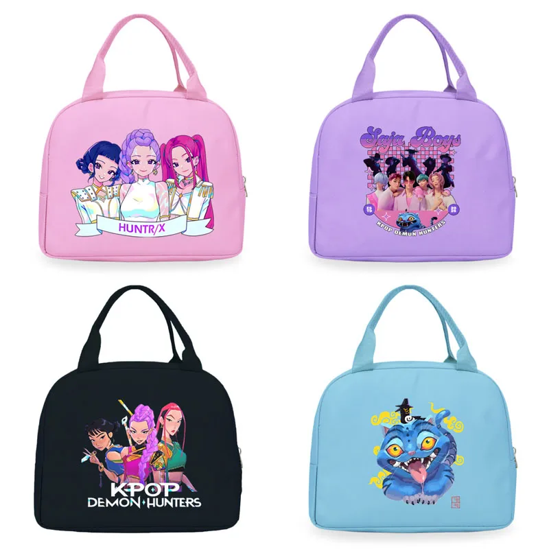 

Anime KPop Demon Hunters Lunch Bag Men Women Cartoon Style Handbags Thickened Insulation Lunch Box Bag teen 22x18x13cm