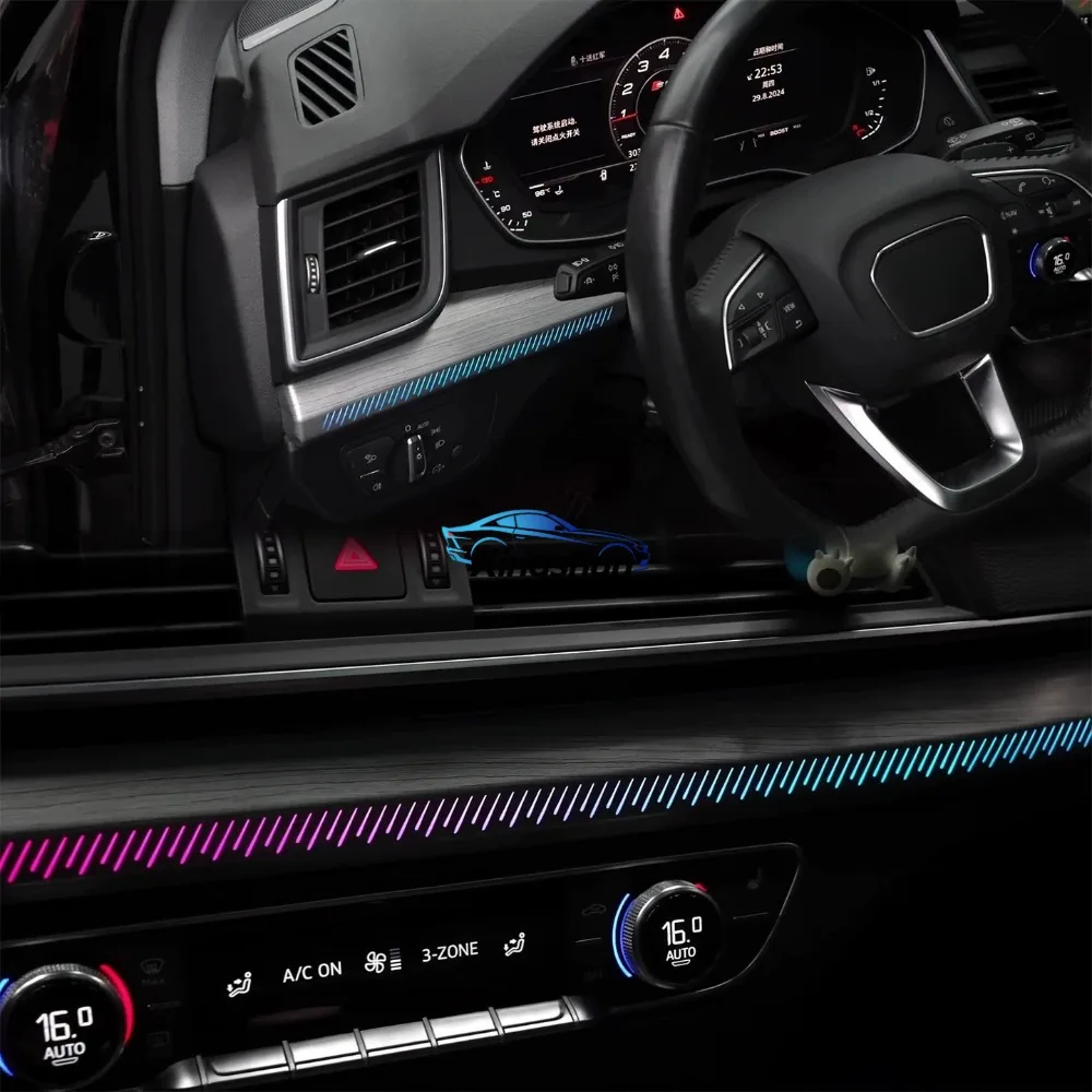 64-Color Symphony LED Car Ambient Light for Audi Q5L 2018-2025 Rainbow Light Accessories for Interior Decoration Upgrade