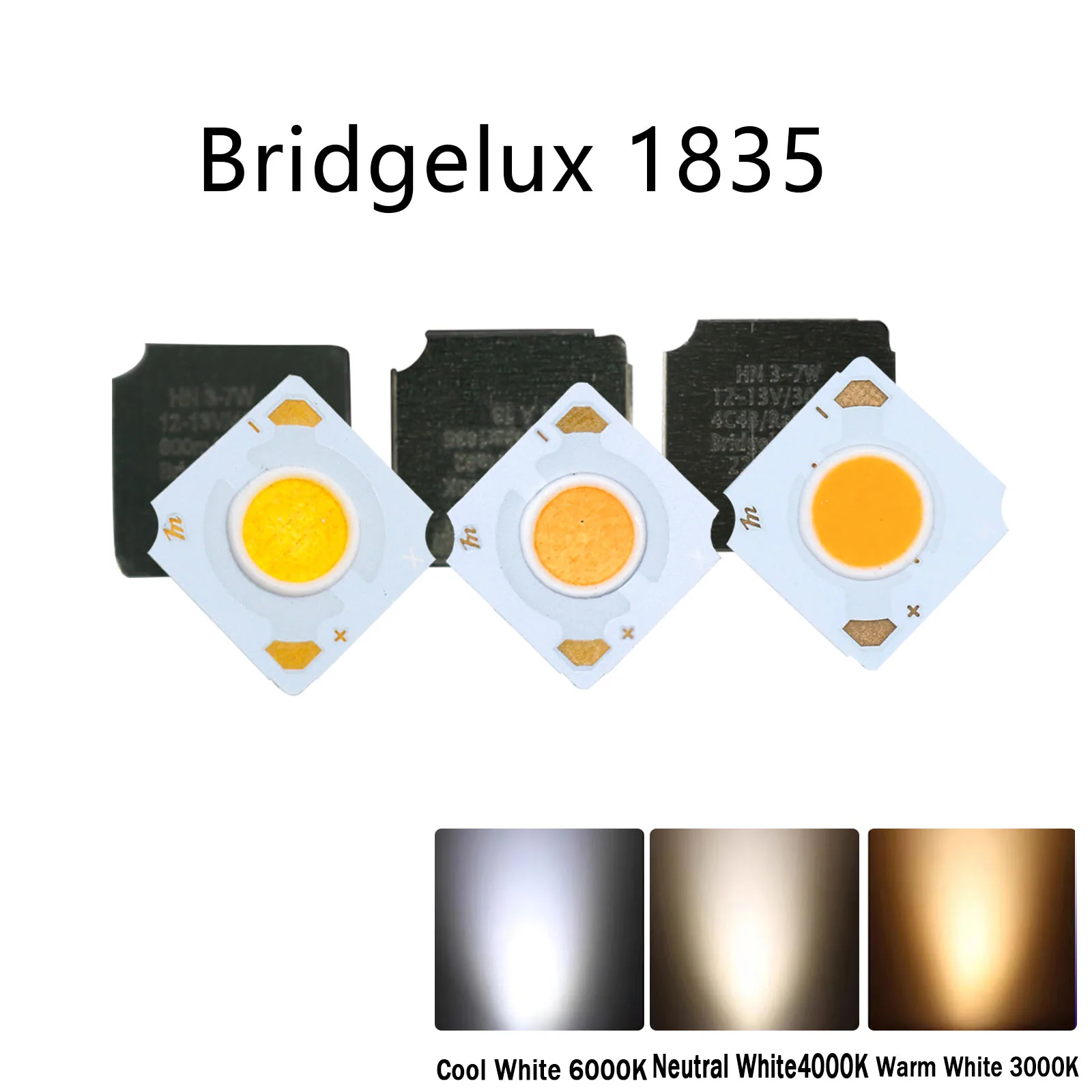 10pcs LED COB Bridgelux Crystal 1835 Chip lampada perline 3-7W 12V 600mA bianco caldo freddo per faretti decorativi illuminazione interna