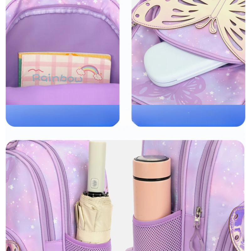 Teenage Students Girls Butterfly Bookbag with Lunch Bag Pencil Bag Set Travel Laptop Backpack He Is Also Back To School Backpack