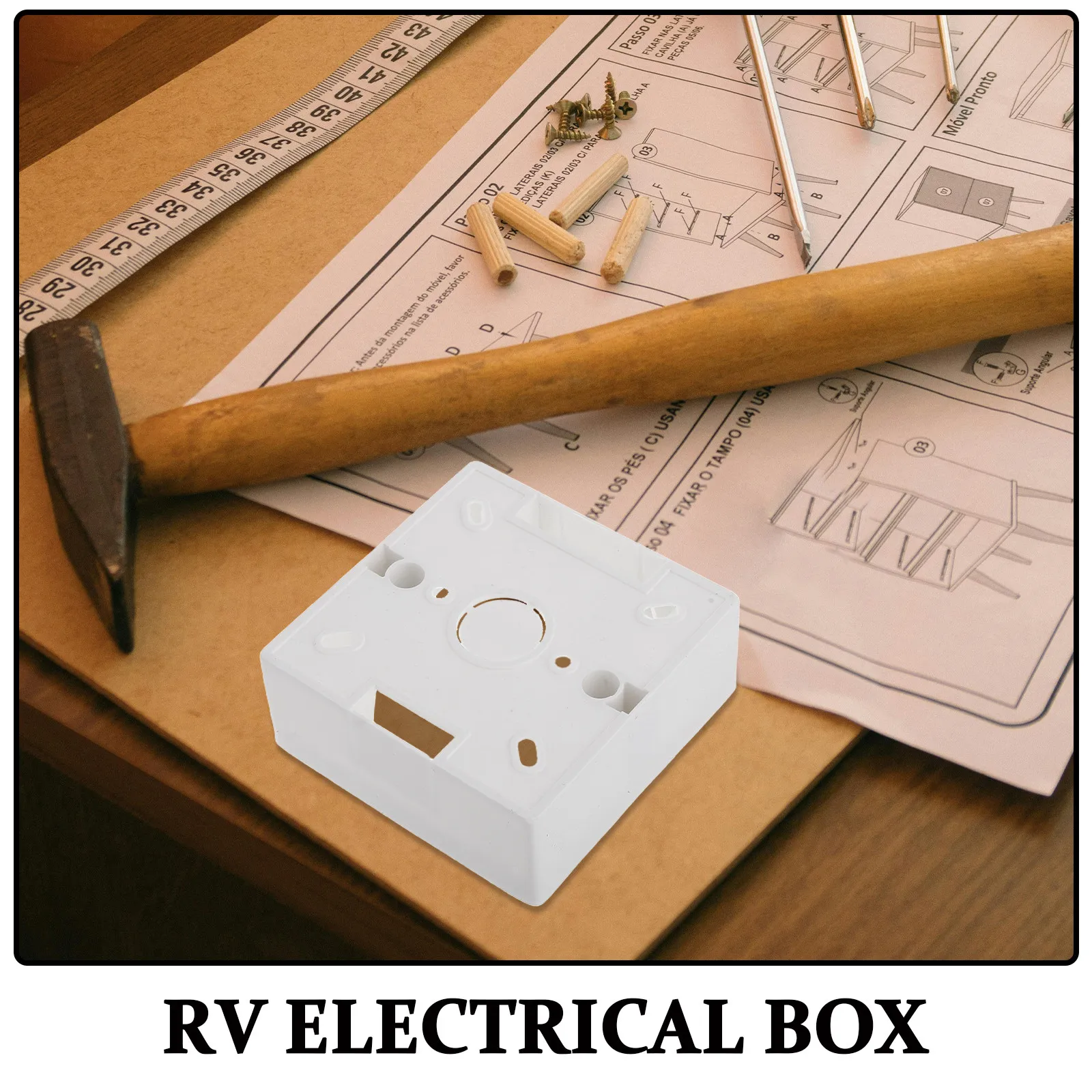 5Pcs Rv Surface Mount PVC Electrical Junction Box Weatherproof Trailer Wiring Box for Utility Trailer Accessories Outdoor