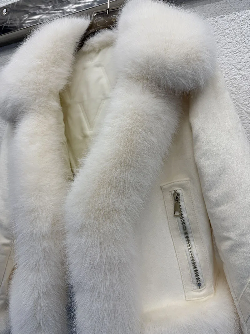 ZADORIN Luxury Designer Suede Cotton Padded Plush Faux Fur Coat Woman Clothing Winter Lapel Furry Jacket Short Fur Faux Coat Top