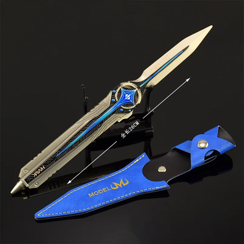 26cm Delta Force Polaris Pocket Knife Leather Case Version Game Peripherals Figure Knife Toy Sword Metal Crafts Decorations