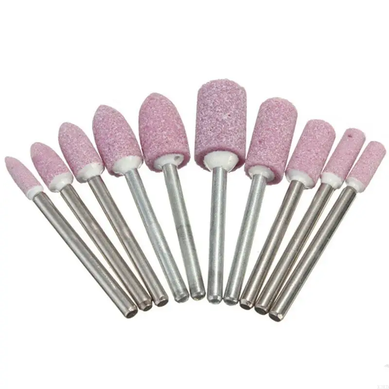 K3KD 10pcs 1/8 "Red mài mòn công cụ xoay đá được gắn bóng đá mới
