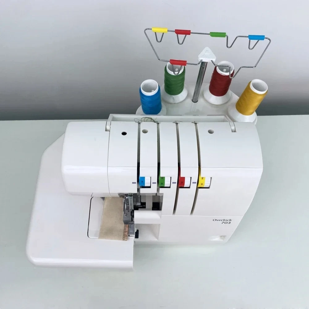 JUKKY 703 High-Speed Overlock Sewing Machine Easy to Operate with Overlock Stitch Formation Home Industrial Use Overalls Leather